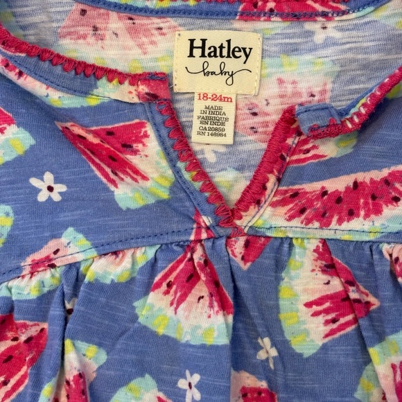 Hatley Watermelon Cotton Puff Dress 18/24M - Picture 2 of 6
